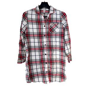 Wondershop Plaid Flannel Sleep Shirt Women’s Medium Cabincore